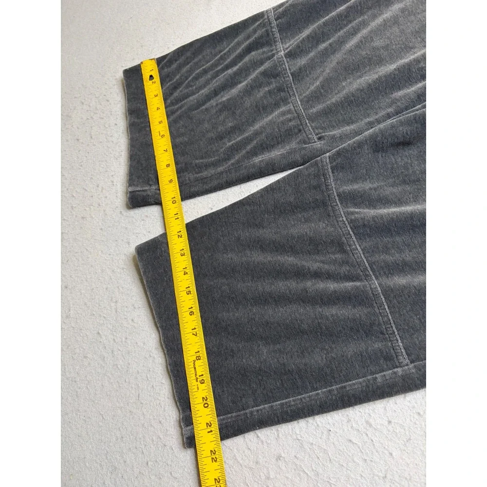Silver Lake Velour Track Pants Mens L Gray Y2K Wide Leg Baggy Joggers Drawstring
